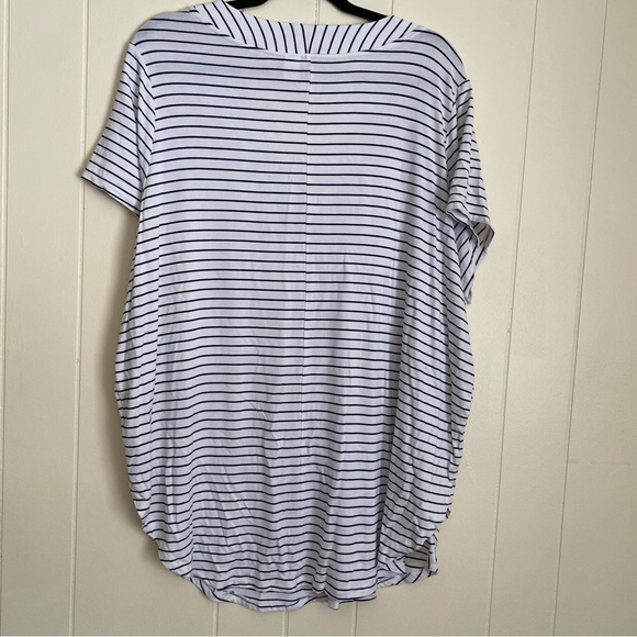 Old Navy VNeck Luxe Blue Striped Short Sleeve Top Plus Size - Picture 5 of 9